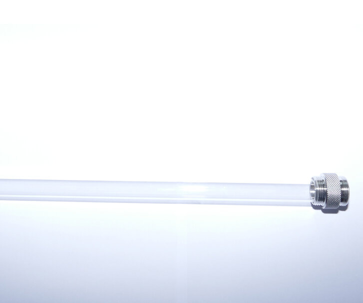 tubo quarzo UV-C immersione 42 watt con testa in acciaio inox